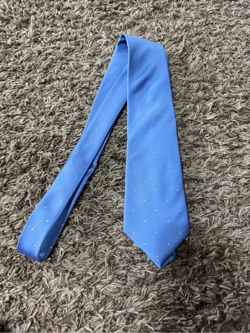 The Tie Bar Light Blue Tie with Small White Dots